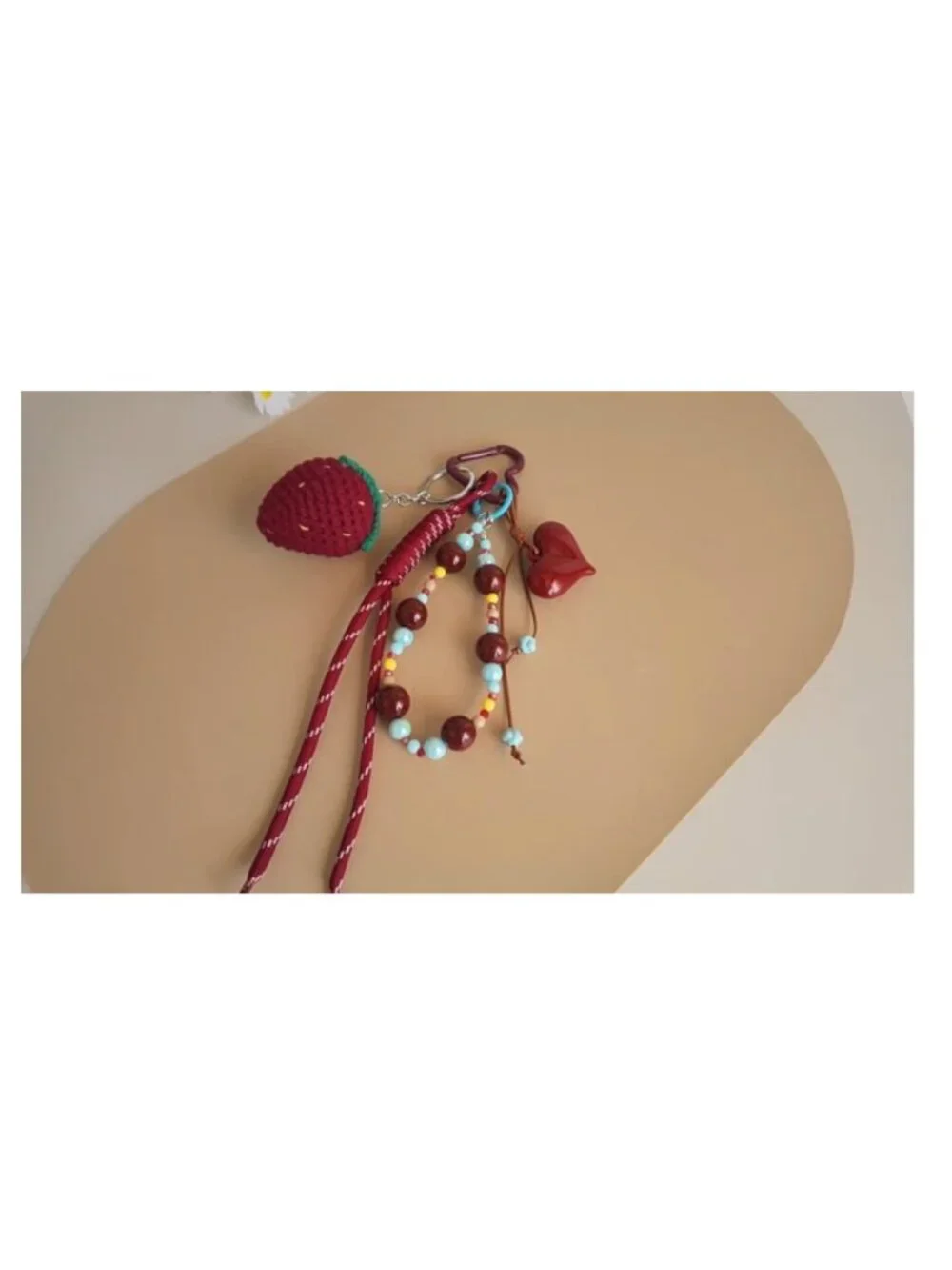 Kawaii Plush Beaded Bag Charms, Adorable Handbag Accessories with Clasp